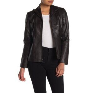 **CLOSET CLEAROUT** 
Cole Haan Lambskin Leather Zip Jacket (Petite)
